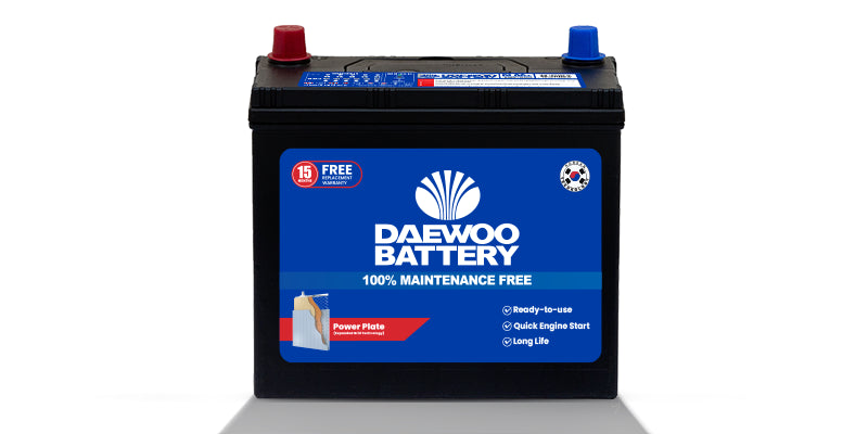 Daewoo DLS/RS 65 thin pole battery, 45Ah 440 CCA for cars in Pakistan