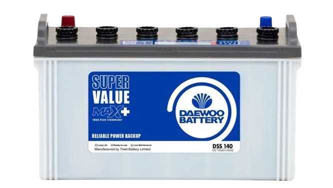 Daewoo DSS-140 UPS battery, 100Ah Super Value Series for solar and home backup