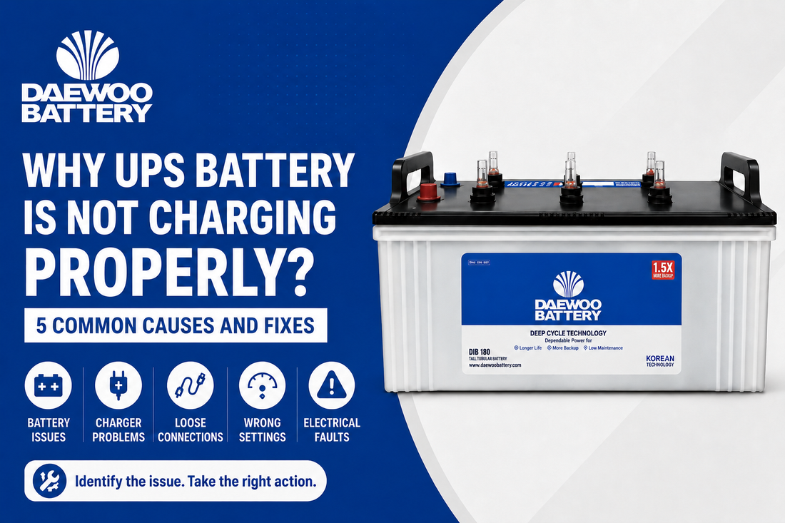 DIB 180 Daewoo Battery with common cause that are causing in charging the battery