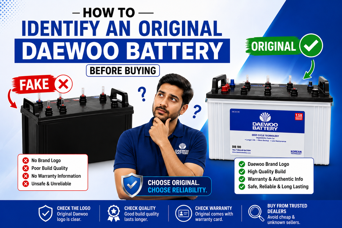 A person is telling how to buy orignal Daewoo Battery
