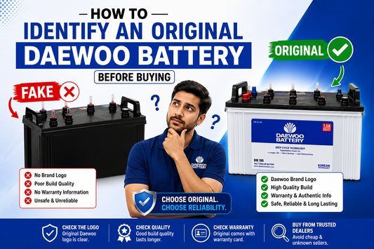 A person is telling how to buy orignal Daewoo Battery